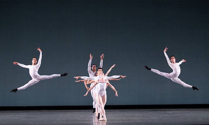 Lyrical contemporary dancer leaping gracefully